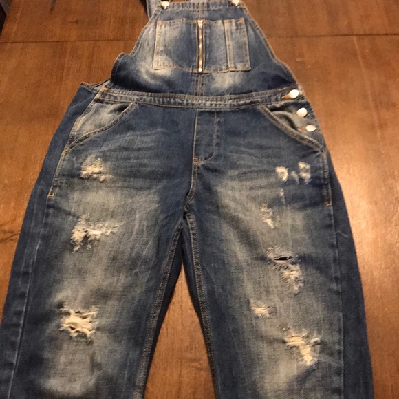 Zara Denim distressed overall Size Small - Picture 2 of 10